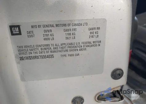 2007 Chevrolet Impala Police from USA, damaged, VIN 2G1WS58RX79364035